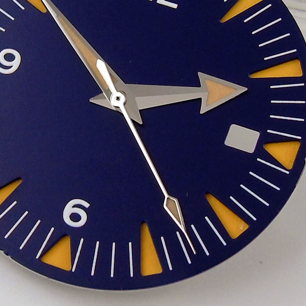 Black/Blue 31mm Watch Dial Parts For NH35 Automatic Movement With Date Window