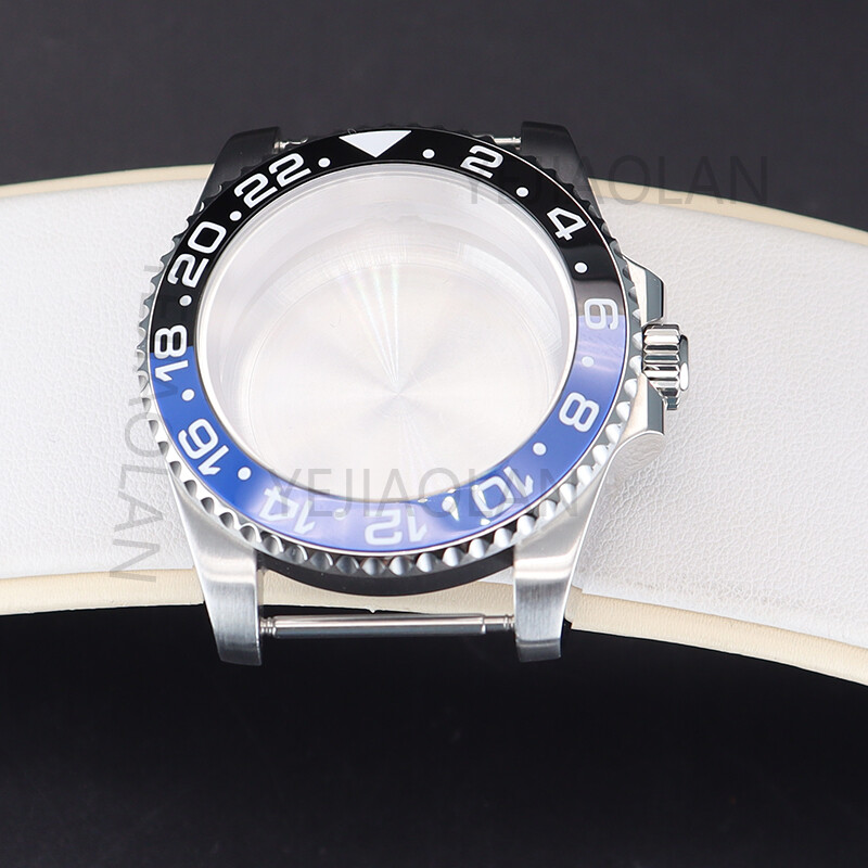 40mm Brushed Watch Cases GMT Ceramic Bezel For Seiko Nh35 Nh36 Eta 2824 Movement