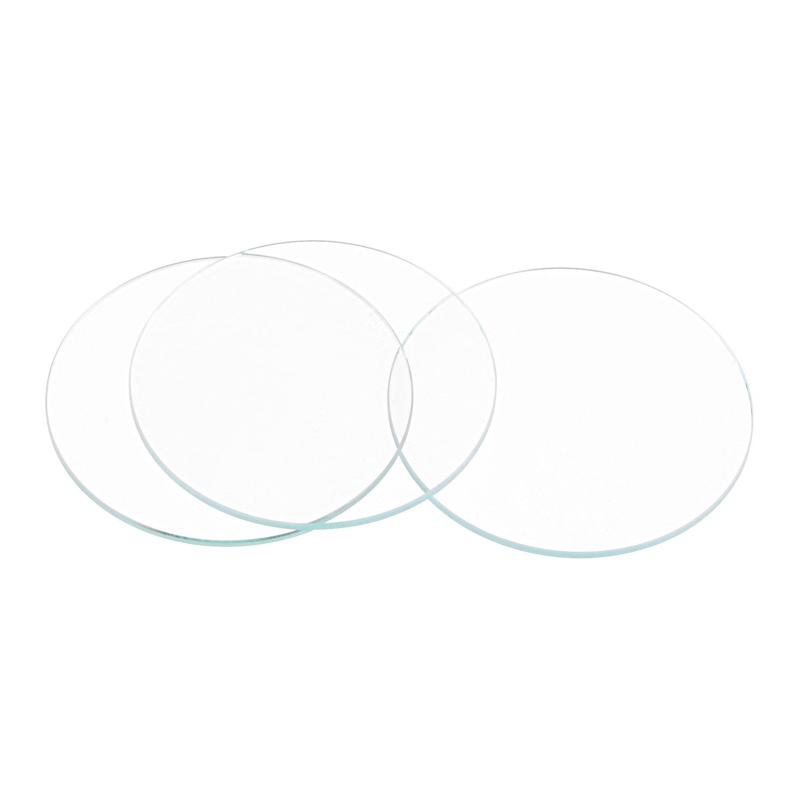 Round Flat Watch Crystal Lens Glass 44.5mm Dia. Replacement Parts, Clear 6 Pcs
