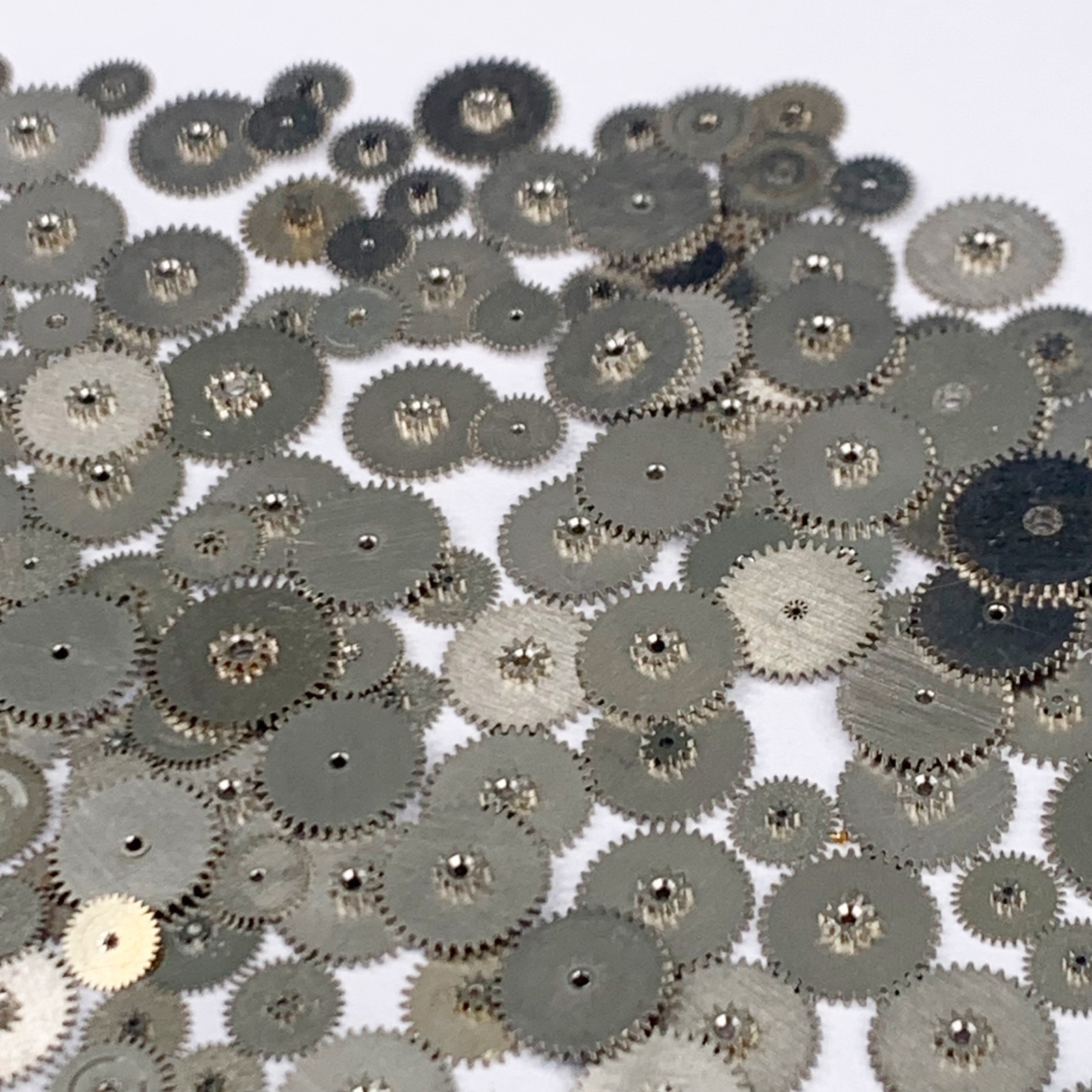 50 Minute Wheels 4.5-9mm Silver Watch Gears Steampunk Part Watchmaker Lot Repair