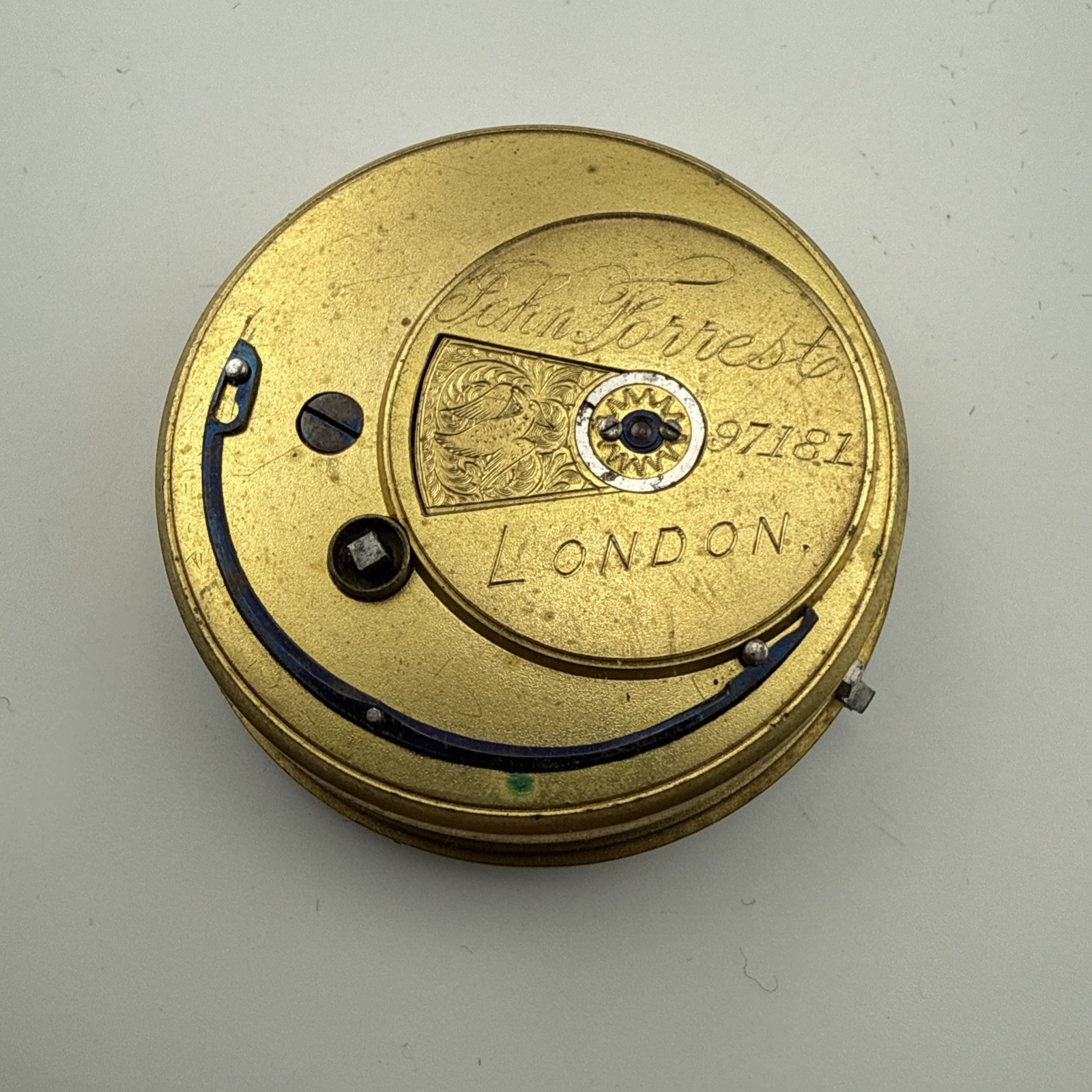 Vintage John Forrest 46.53mm Fusee Pocket Watch Movement Good Balance & Ticks