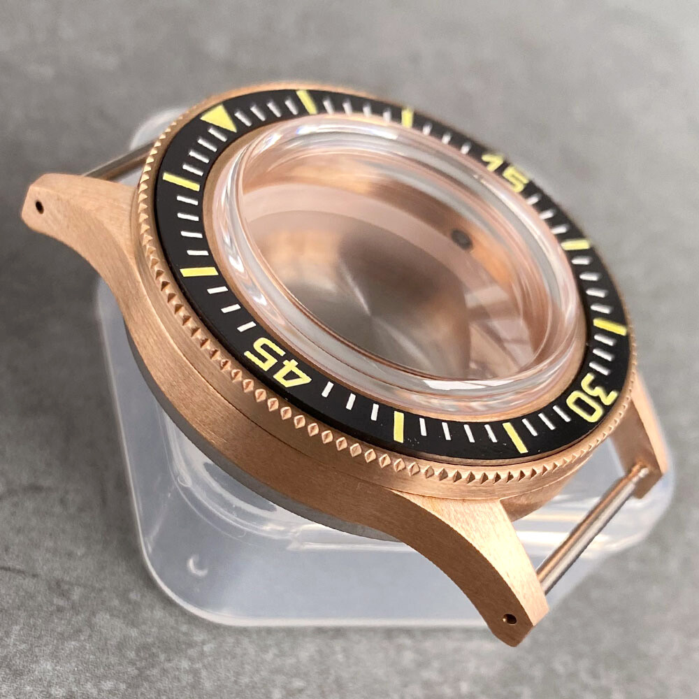 CUSN8 Solid Bronze Vintage 200M Dive Watch Case Fit NH35 Sapphire Ceramic Insert