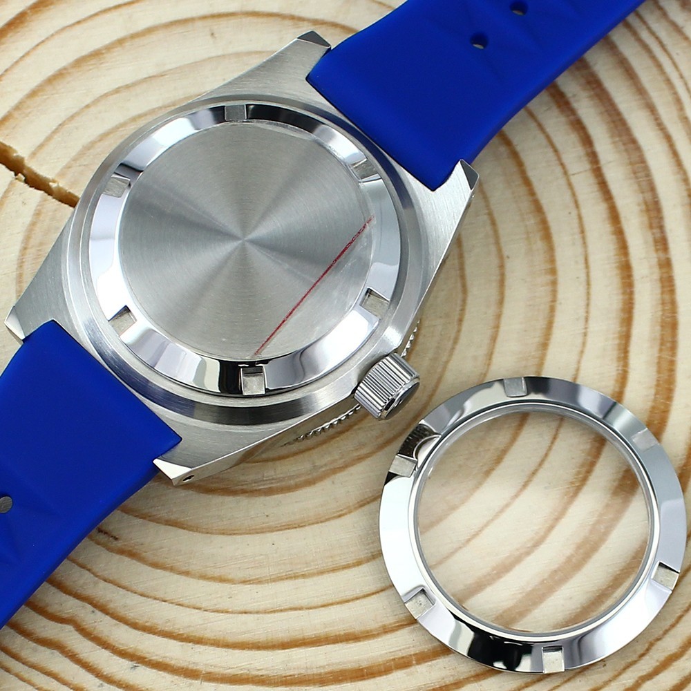 Sapphire 40mm Steel Watch Case Blue Strap Modify 62MAS Mods For Seiko NH35 34 36