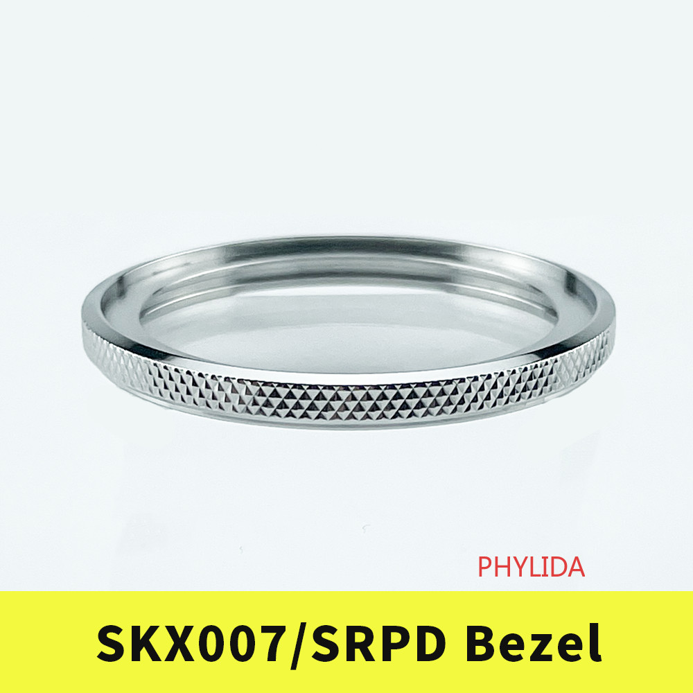 HQ SKX007/SKX011/SRPD Knurled Bezel Silver Polished Finish 316L Stainless Steel