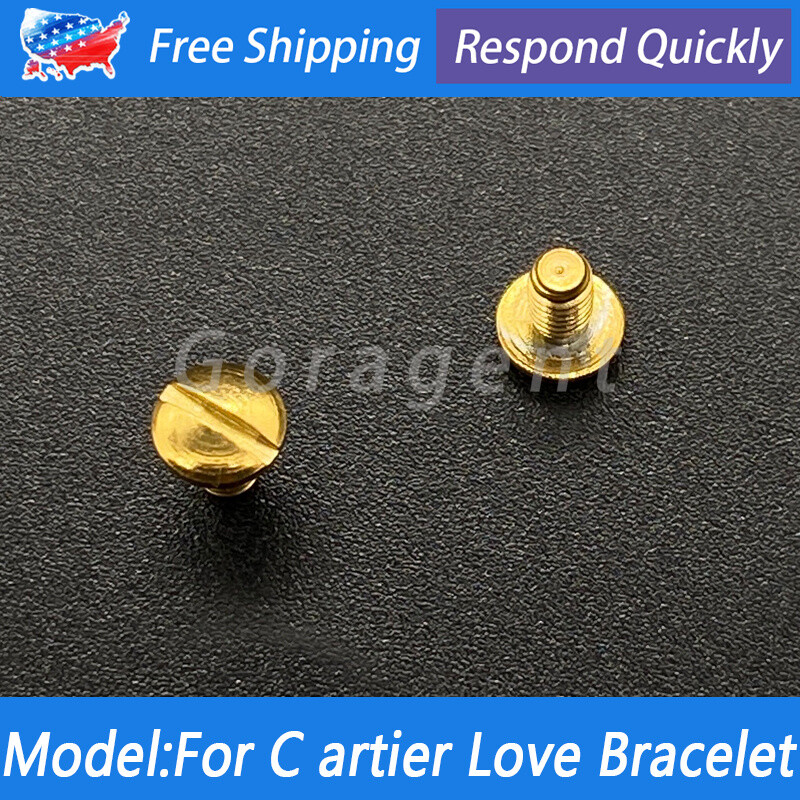 2Pcs Replacement Parts 4.5mm For C artier Love Bracelet Yellow Gold Screws