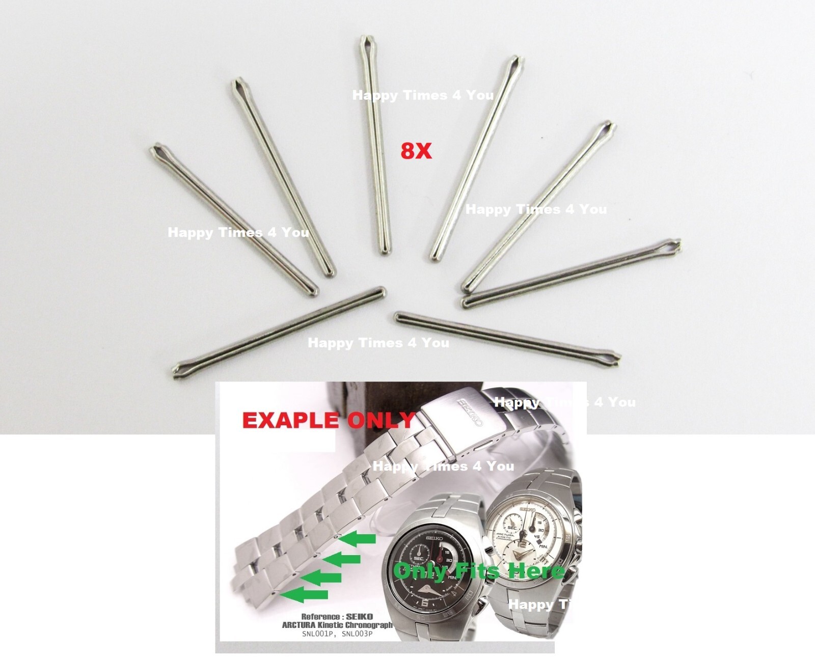 8X Seiko Arctura Watch Top 1/4 Band Thick Pin Replacement
