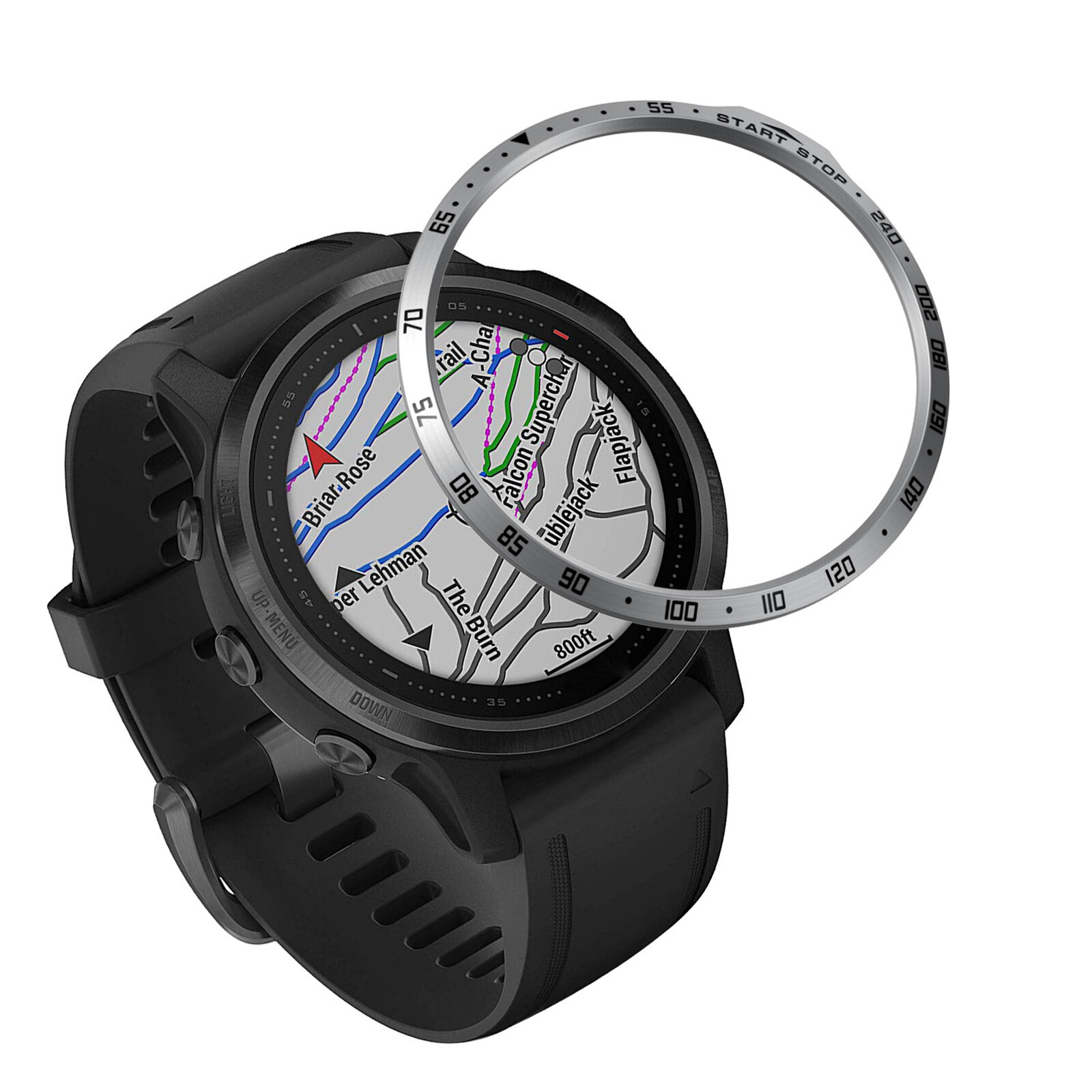 For Garmin Fenix 6S/6S Pro Watch Metal Stainless Steel Anti-scratches Bezel Ring