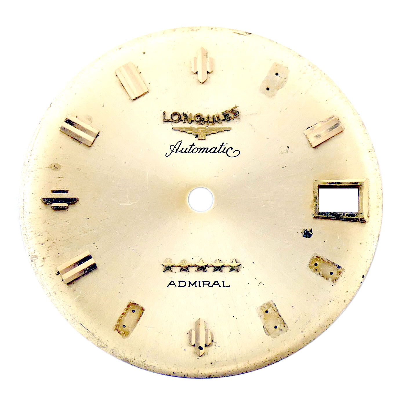 VINTAGE GOLD LONGINES ADMIRAL AUTOMATIC 71P478 DIAL FOR PARTS OR REPAIR