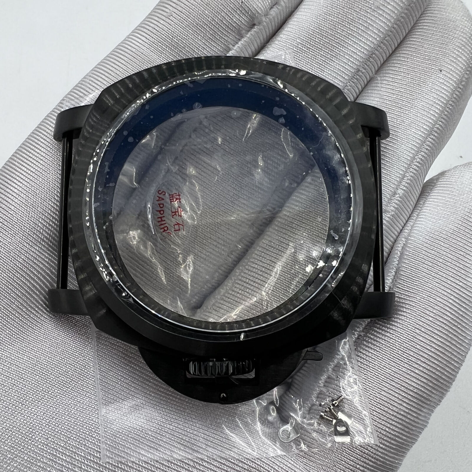 44mm 316L Black Sapphire Glass Watch Case for Seagull ST3600/ST3621/ETA6497/6498