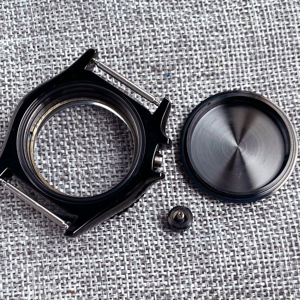 New PVD Black 41mm Tandorio Mens Watch Case Dive 20ATM fit NH35 ETA2824 PT5000