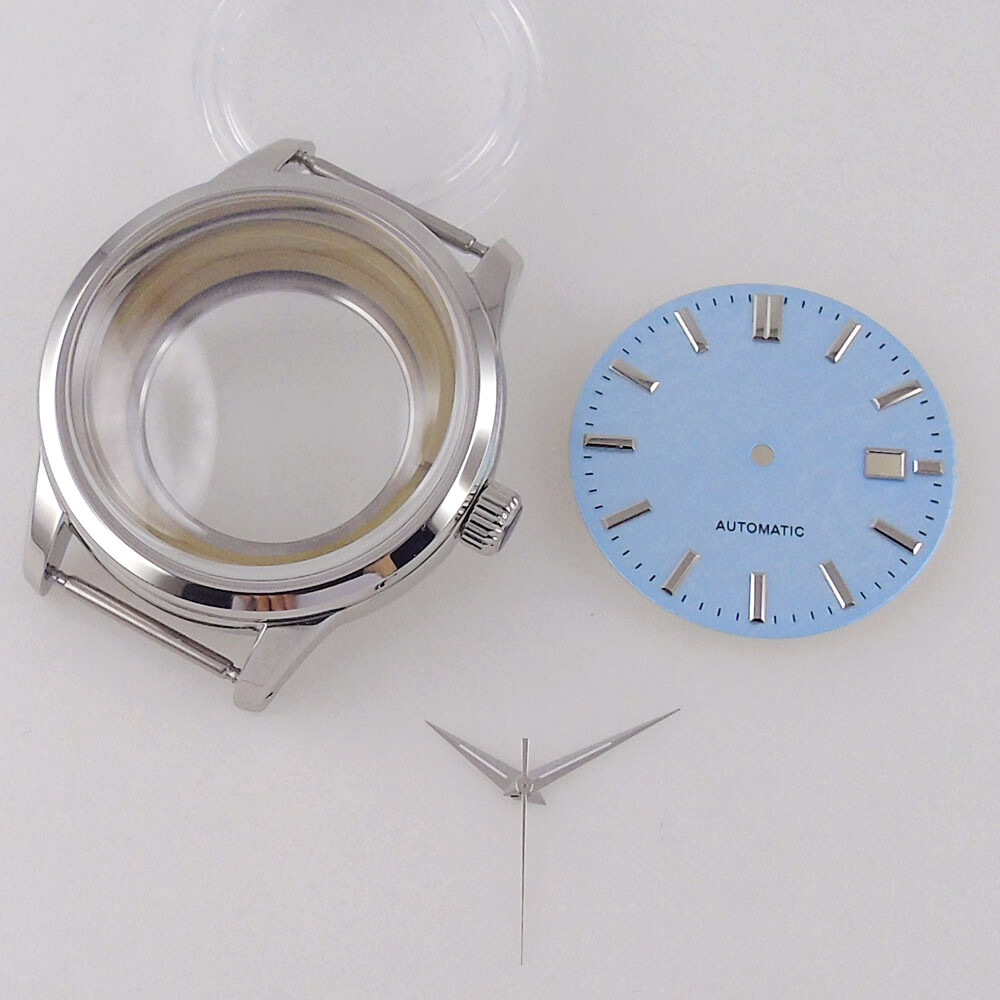 40mm 20ATM Double Bow Sapphire Glass Men Watch Case Fit NH35A NH36A Screw Crown