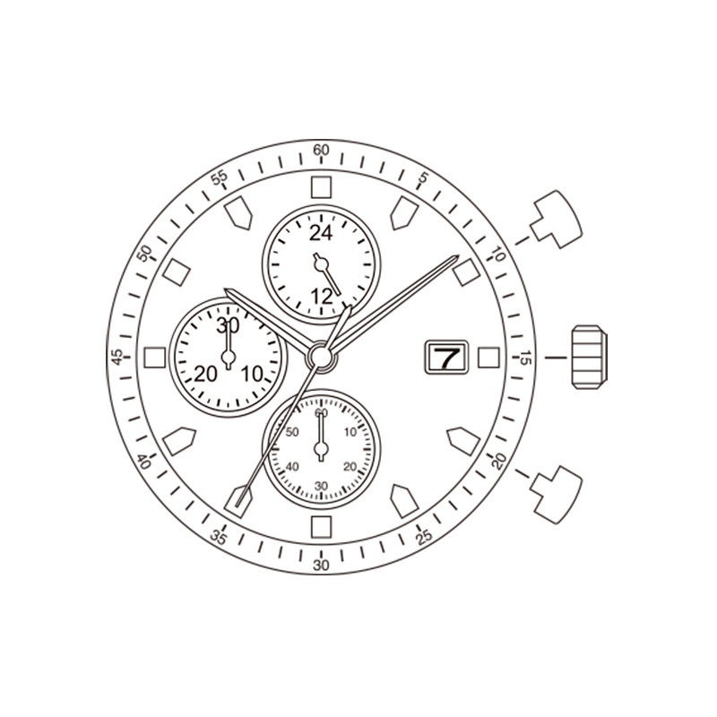 For Genuine Miyota JS15 Quartz Watch Movement Japan Made 3 Hands, 3 Eyes 6,9,12