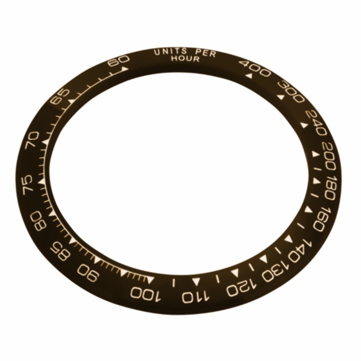Brown Ceramic Replacement Bezel Insert Engraved Numbers 38.60mm x 30.40mm