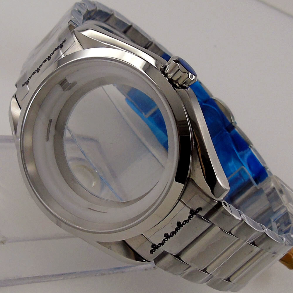 For NH35A NH36A Automatic Movement Watch Case Sapphire Glass Polished Bezel