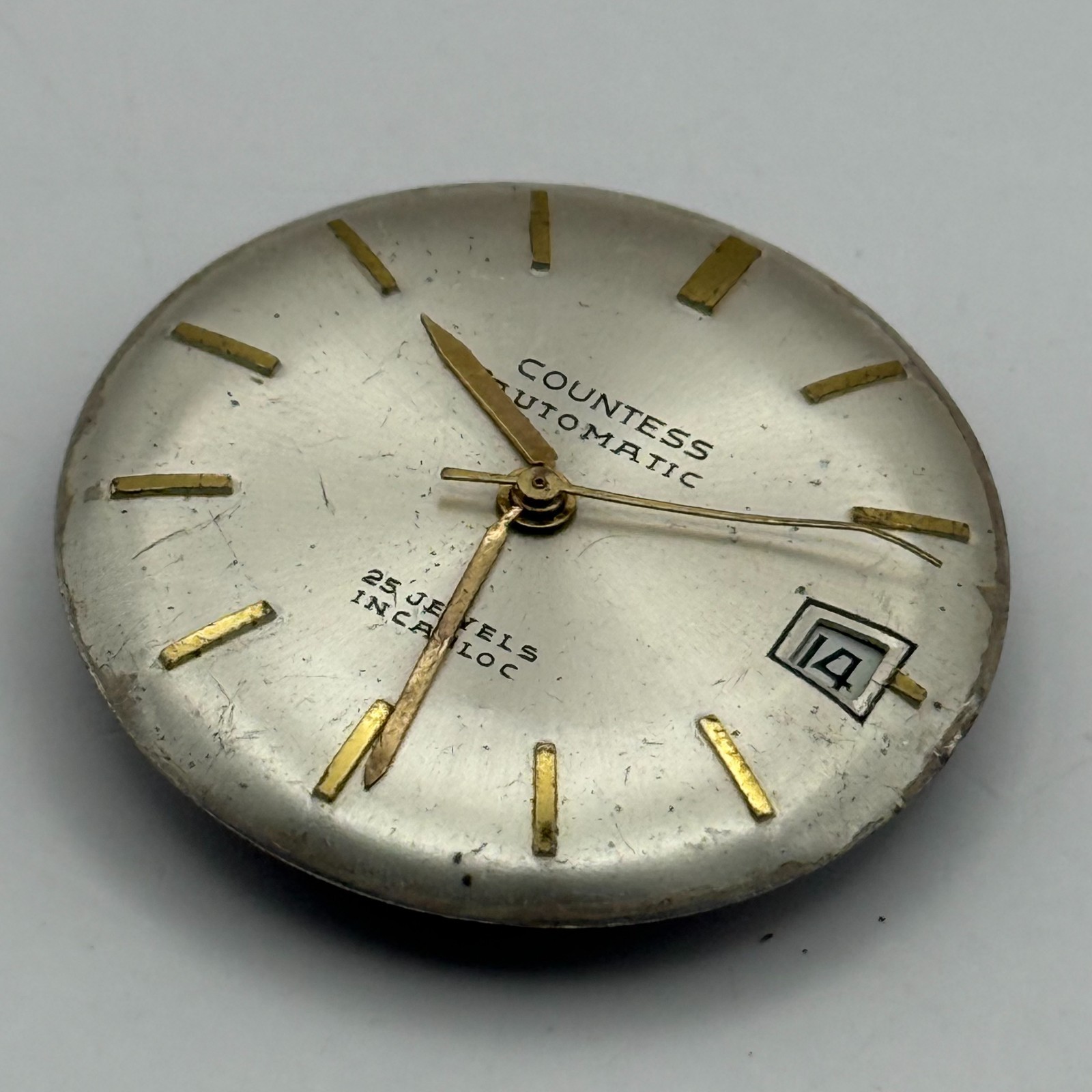 PUW 1361 Watch Movement Countess 25 Jewels Incabloc German Automatic Parts 30mm
