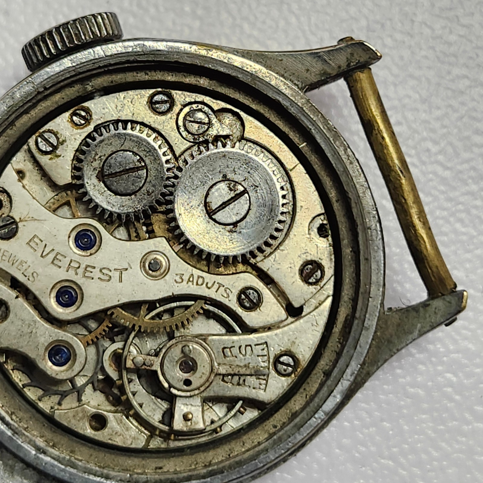Mido Waterproof Sector Dial Watch Case & 15J Everest Swiss Movement Parts