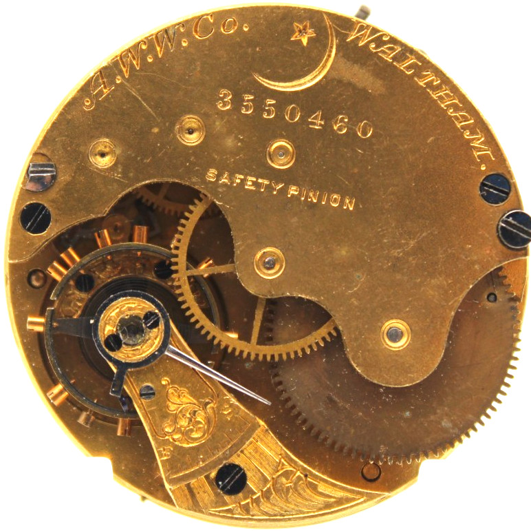 1888 WALTHAM POCKET WATCH MOVEMENT 3550460 GRADE: E 6s 7j (SP2)