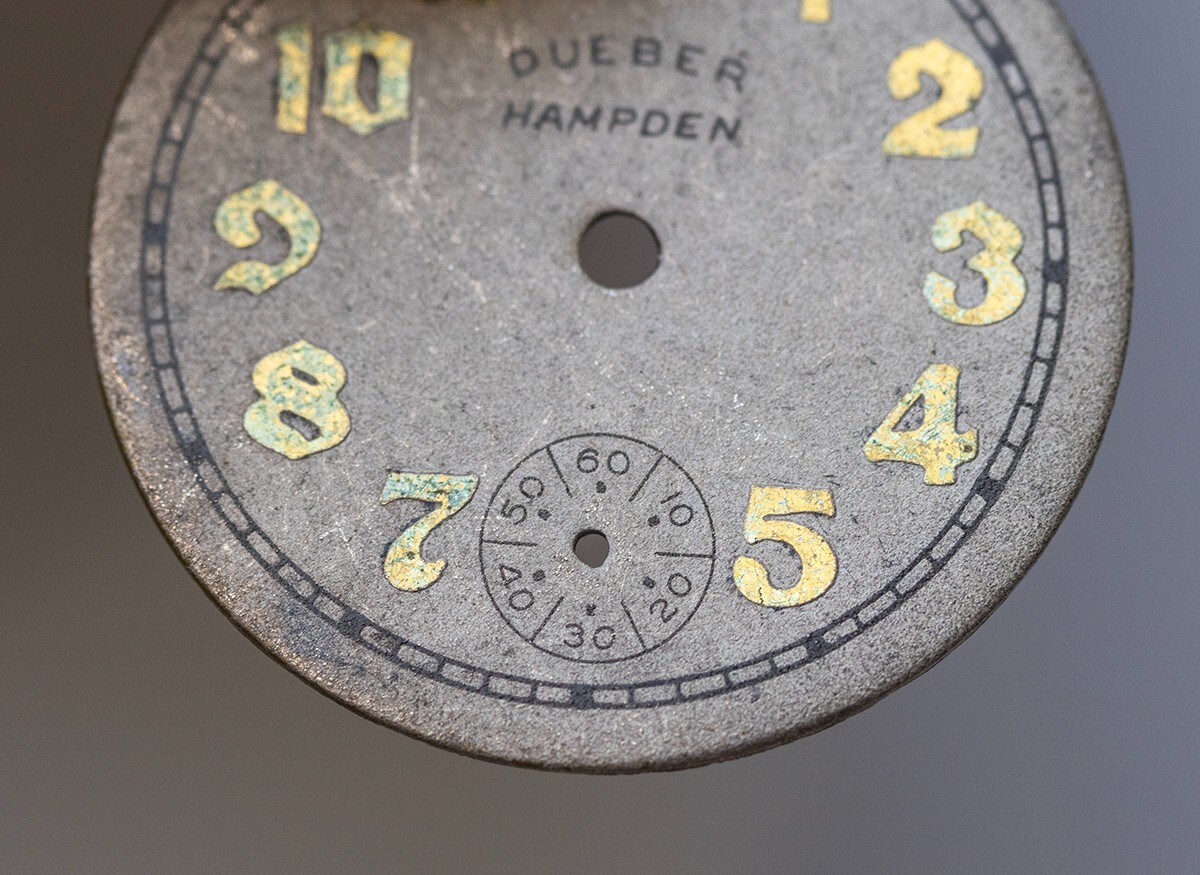 Rare Hampden Dueber Men’s Lever Set WWI Military Style Wrist Watch Dial 26.4mm