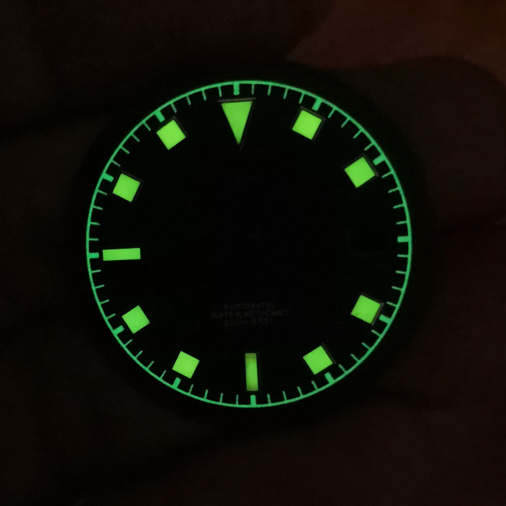 33.5mm Green Luminous Watch Dial Fit for NH35/35A NH36/36A Movement