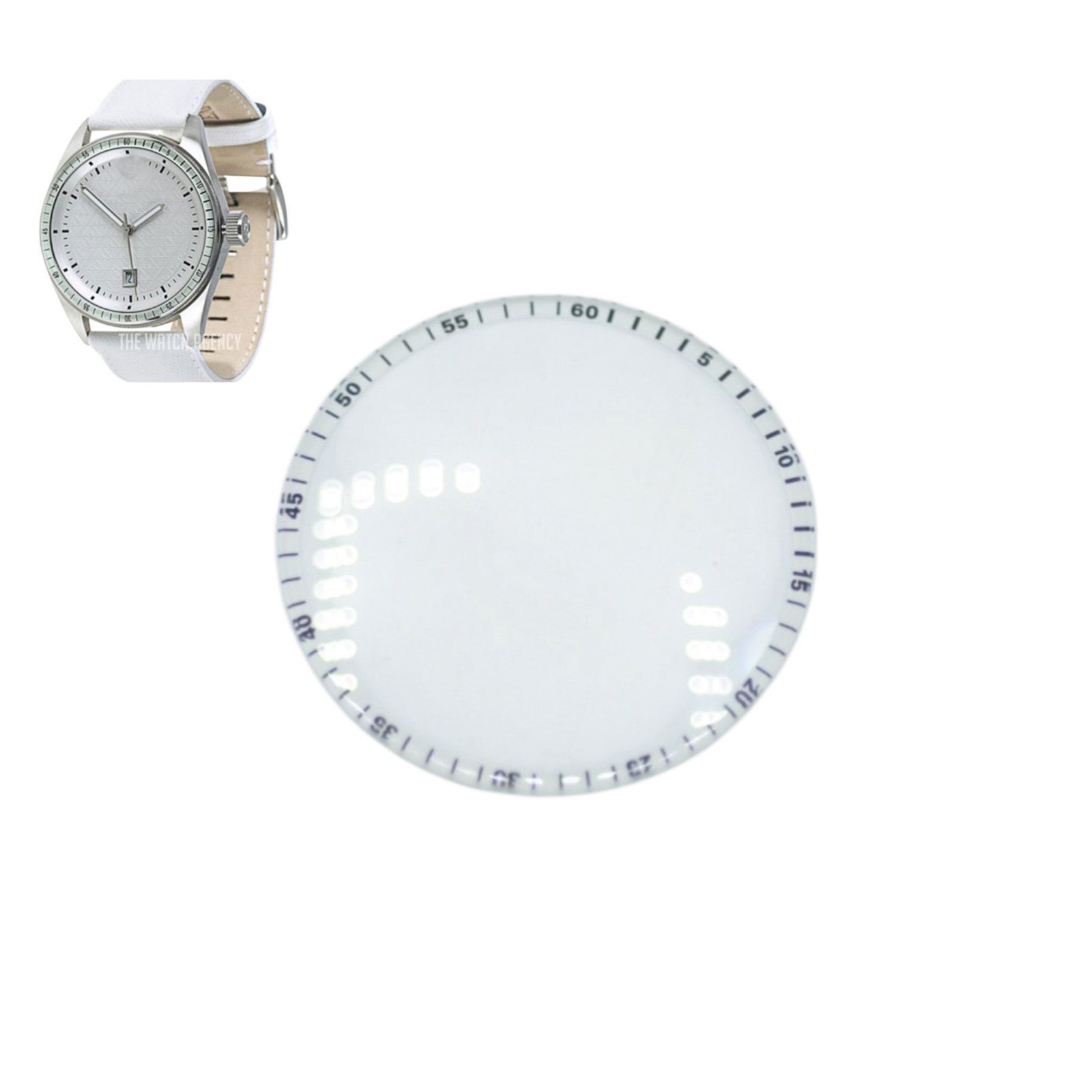 AR0525 White Frame Watch Crystal For Emporio Armani