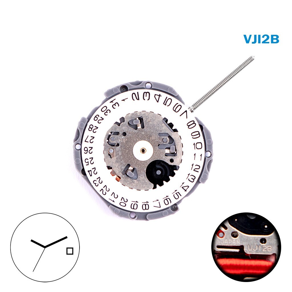 MIYOTA VJ12B JAPANESE🇨🇭 MOVEMENT , 3 HANDS , WHITE DATE DISK ON 3 .