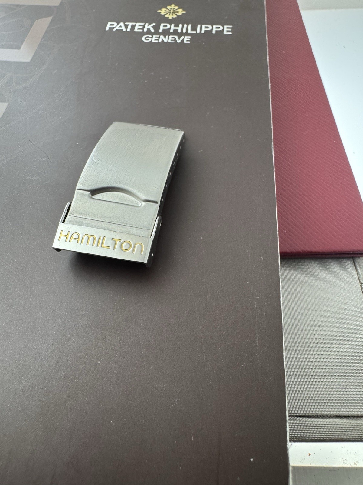 Hamilton Watch Folding Buckle Clasp 16 mm Stainless Steel Vintage AUTHENTIC OEM