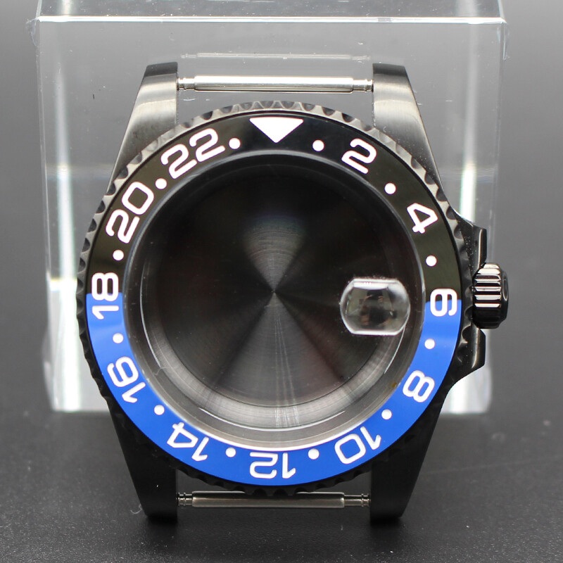 40mm Watch Cases Parts Stainless Steel Ceramic Bezel Fit Nh35 Eta 2824 Movement