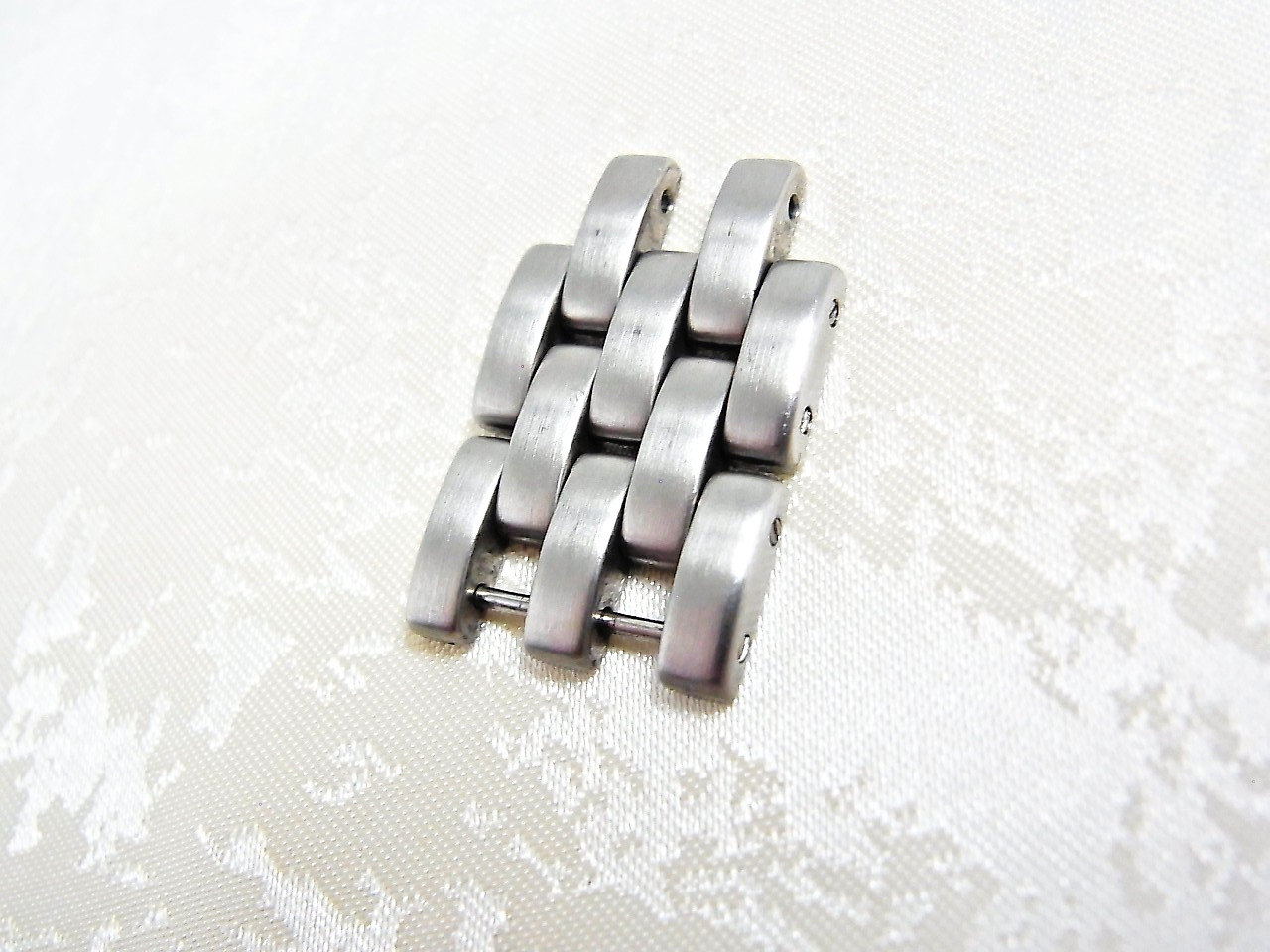 Cartier Panthere Watch Genuine 16mm LM Link SS Band Bracelet Parts 2pcs set EX