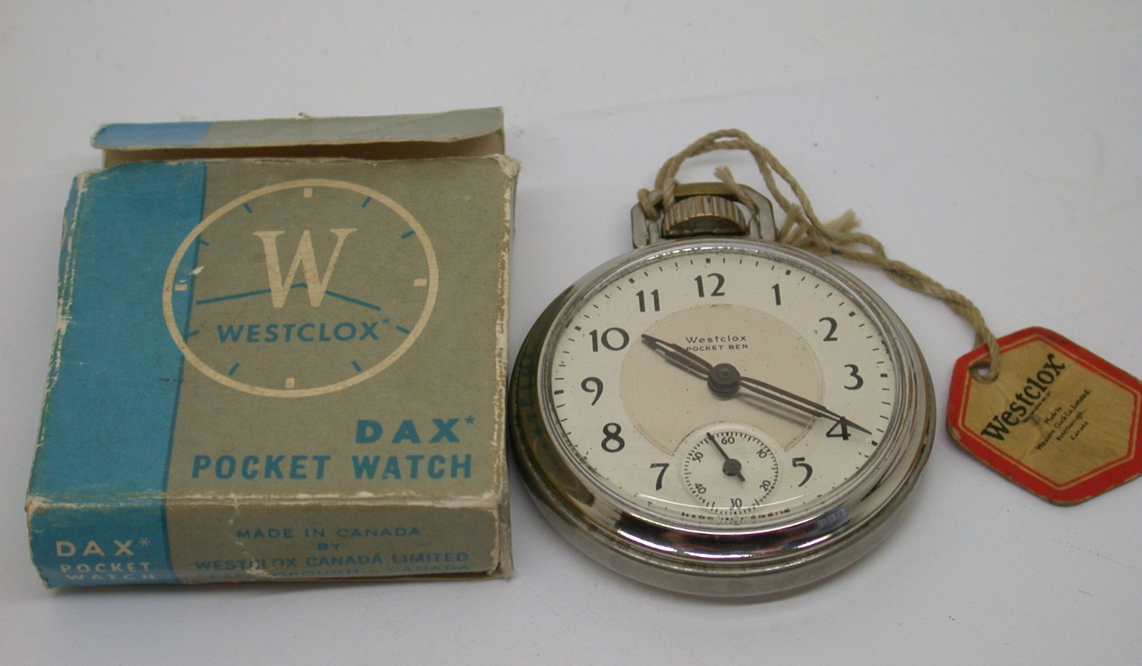 WESTCLOX POCKET BEN WITH ORIGINAL PRICE TAG – 37MR39