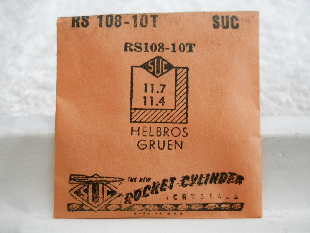 SUC RS108-10 Watch Crystal Fit Helbros Gruen 275/579 – 11.7 x 11.4 mm – Repair