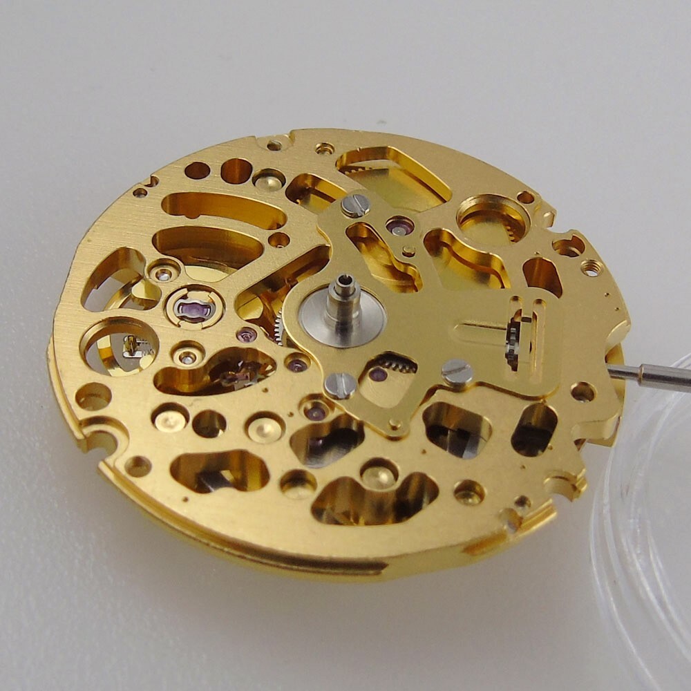 Japan 24 Jewels Gold NH71A Genuine Hollow Out Automatic Movement Watch Parts