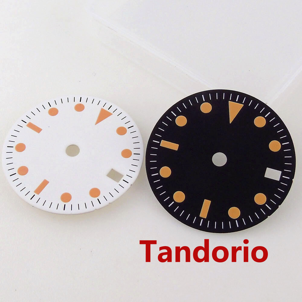 29mm Sterile Watch Dial Fit NH34A NH34 GMT Automatic Date Lume Snowflake Hand