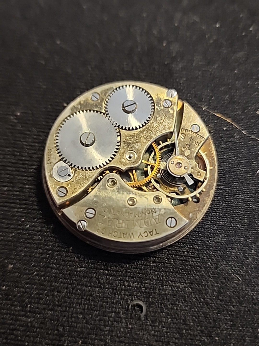 Vintage Admiral Tacy Watch Co. 6 Jewels 2 Adjustments Swiss Pocket movement