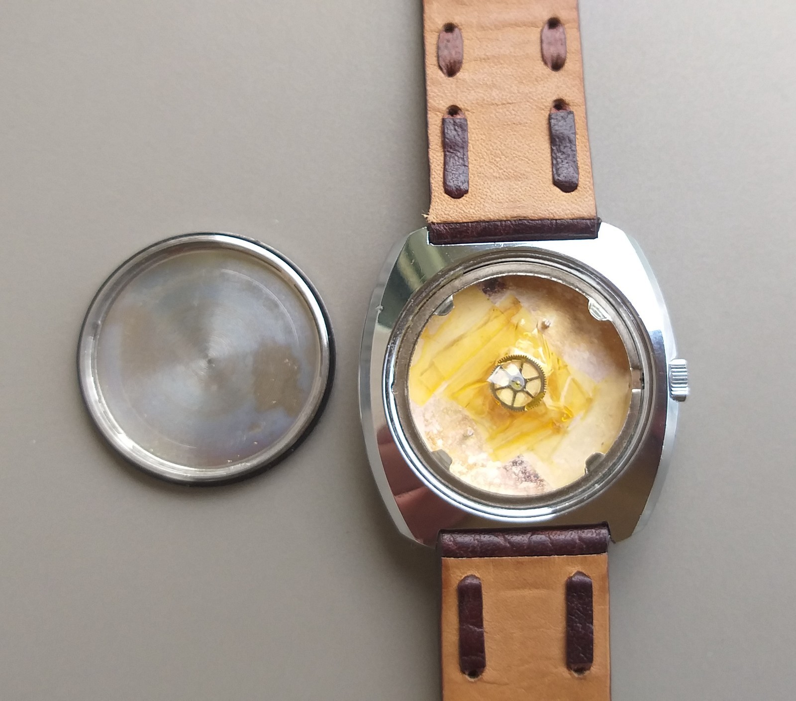 Peseux 7050 FHF 251 Project Watch 37mm Swiss Case and Dial Vintage 1970’s NOS