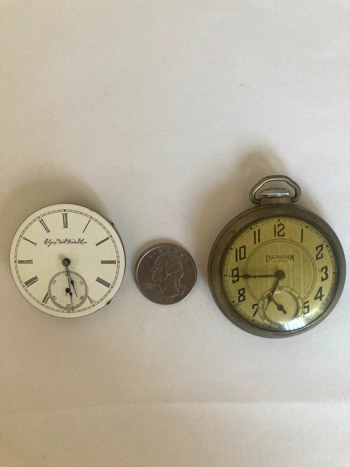 Mixed Watch Movement/Dial Repair or Parts Only Lot Ingraham/Elgin