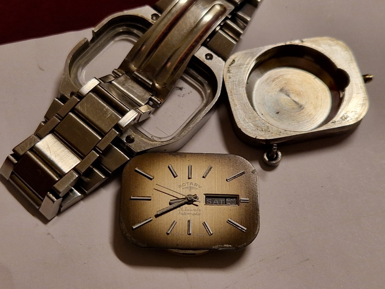 vintage ROTARY Automatic AS 2066 TV cased collectible day date needs serviced