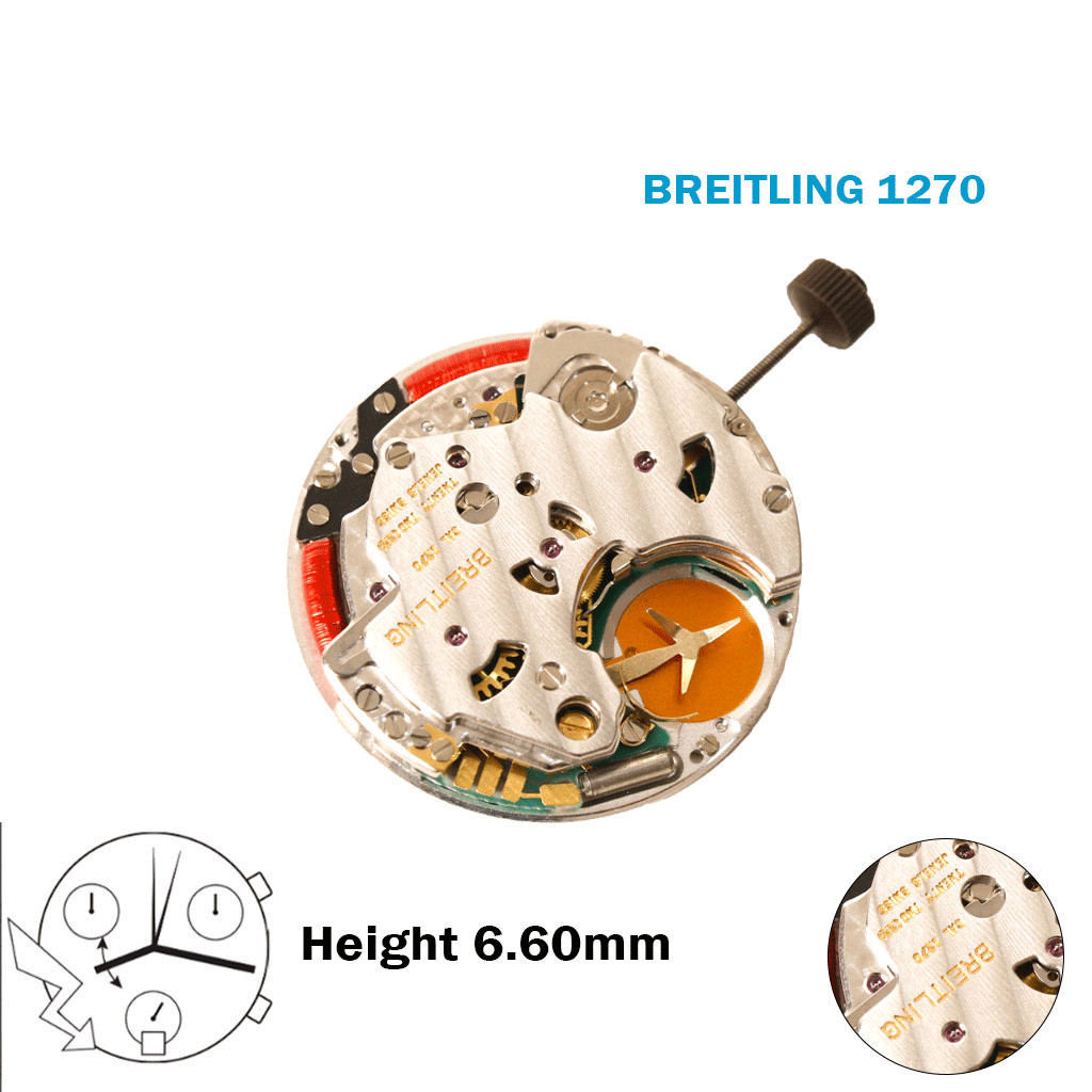 BREITLING ETA 1270 Electromechanical (Mecha‑Quartz) Movement-Disk At 6-H:6.60mm.