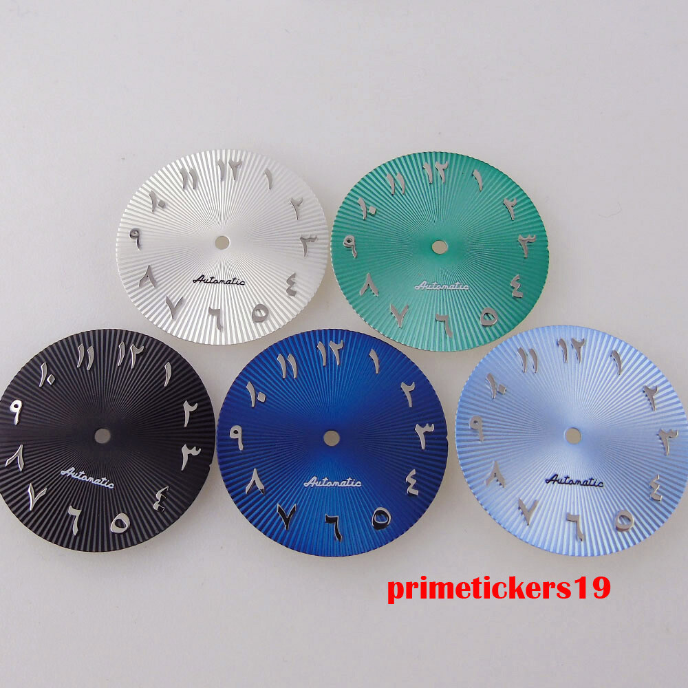 29mm Automatic Watch Dial Silver Hands Luminous Fit NH35 Miyota82 ETA2824 PT5000