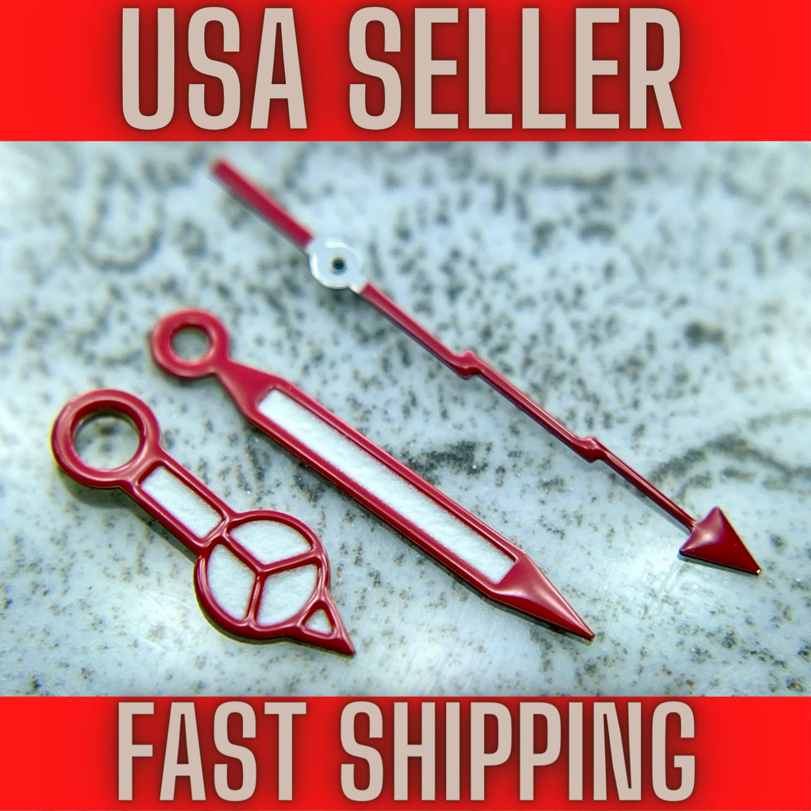 Red “Merc w/ Red Lightning” Hands for Seiko NH35,NH36,7s26,7s36 SKX007 MOD
