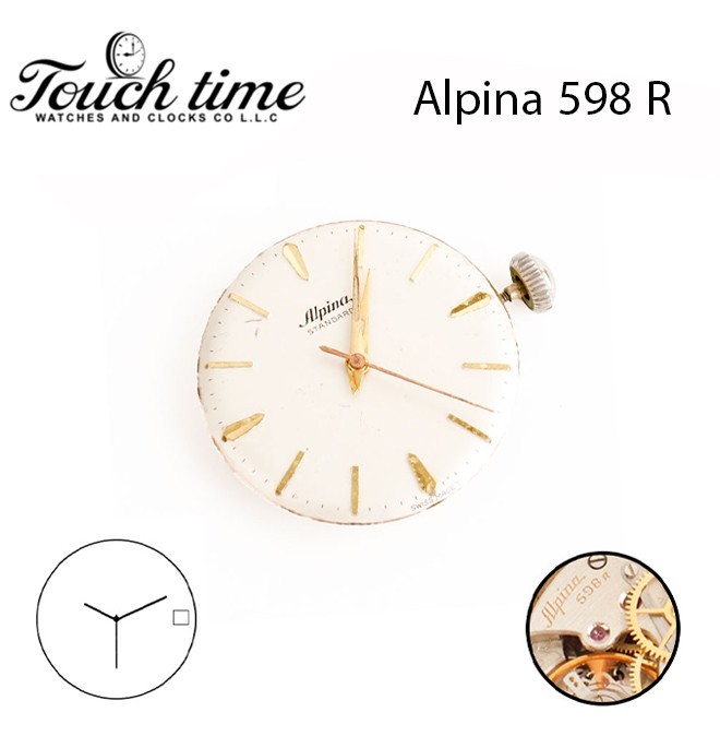Alpina 598 R Swiss Watch Manual Movement, Without Date Disk, with Alpina Dial