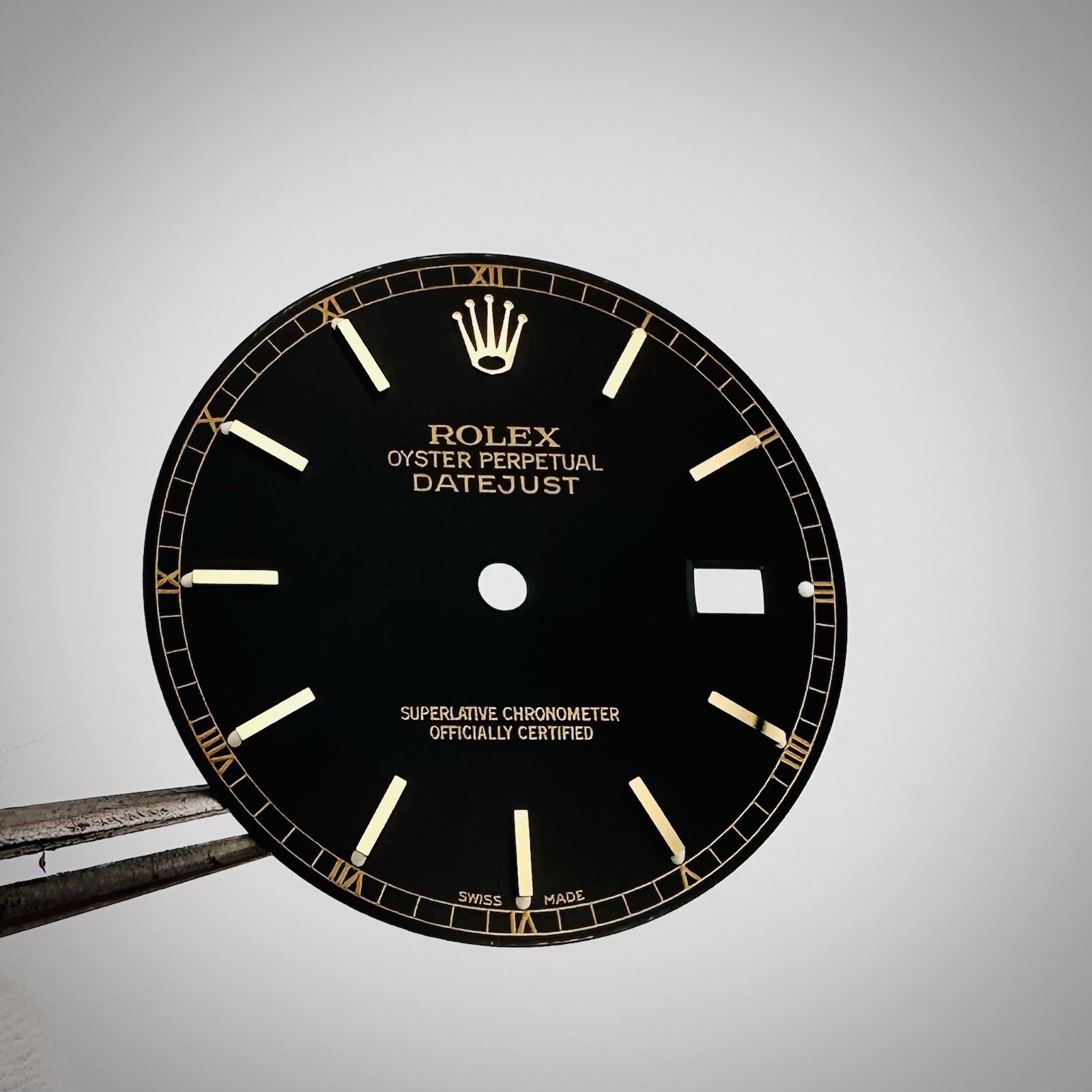 Factory Rolex Two Tone Black Gloss Luminova Dial Datejust 16013 16233 16238
