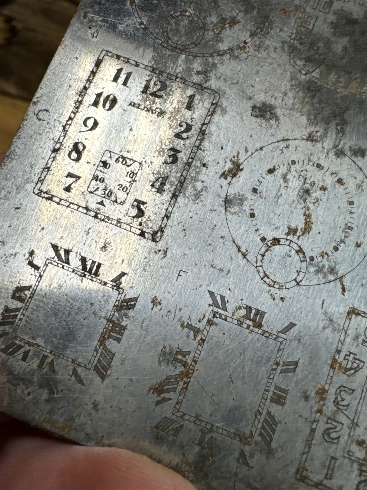 Vintage Multi Dial Printing Plate Elgin Illinois Hamilton T940