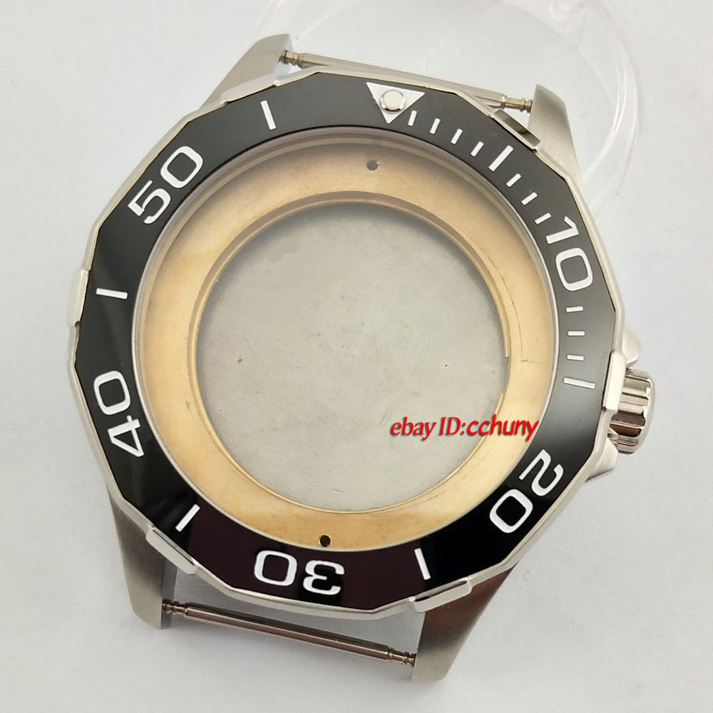 45mm Watch Case Silver Case Fit ETA 2836, Miyota 8205/8215/821A,Mingzhu2813/3804