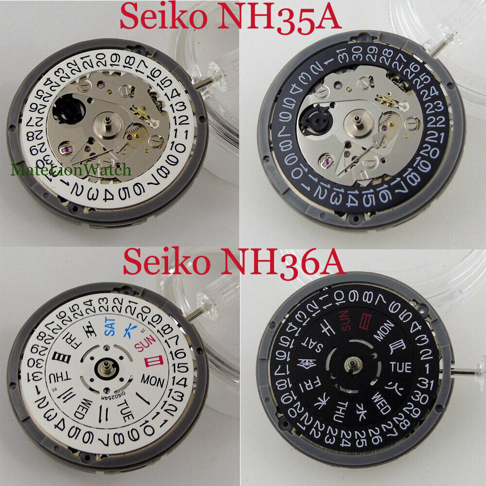 NH35A NH36A Automatic Movement for 3/3.8/4 o’clock Day/Date Hacking Seconds