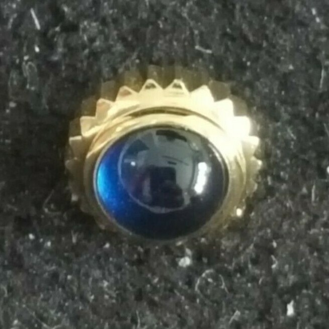 Longines Gold Plated Crown With Blue Cabochon Stone, Part Number 12-78