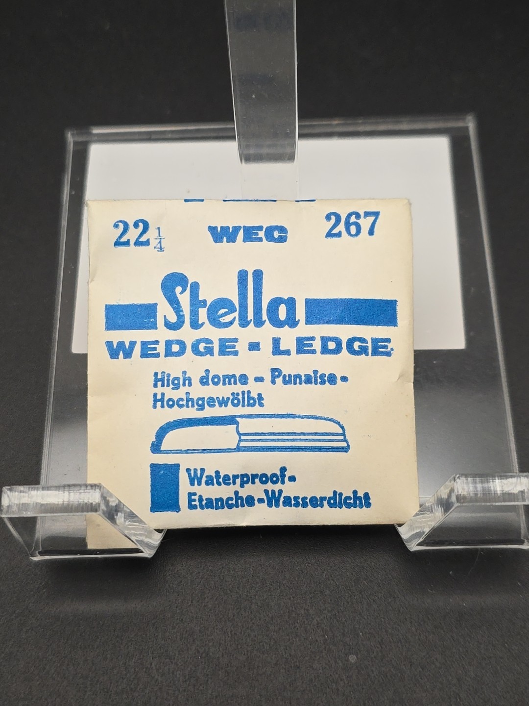 Stella Wedge Ledge Watch Crystal 22 1/4 WEC 267 Waterproof High Dome