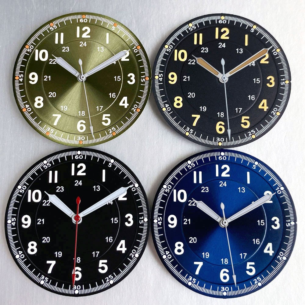 33.5mm Black Green Blue Sunburst Dial Fit Vintage NH35 NH36 2824 8215 Movement