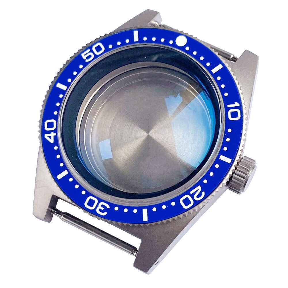 41mm Retro Titanium Watch Case Luminous Ceramic Bezel For NH35 ETA2824 PT5000