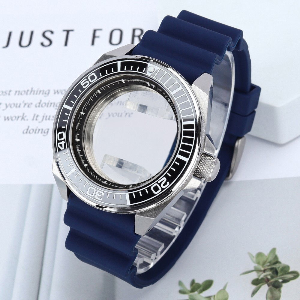 43.8mm NH35 Steel Watch Case Strap Vintage Samurai Style For Seiko NH35 Movement