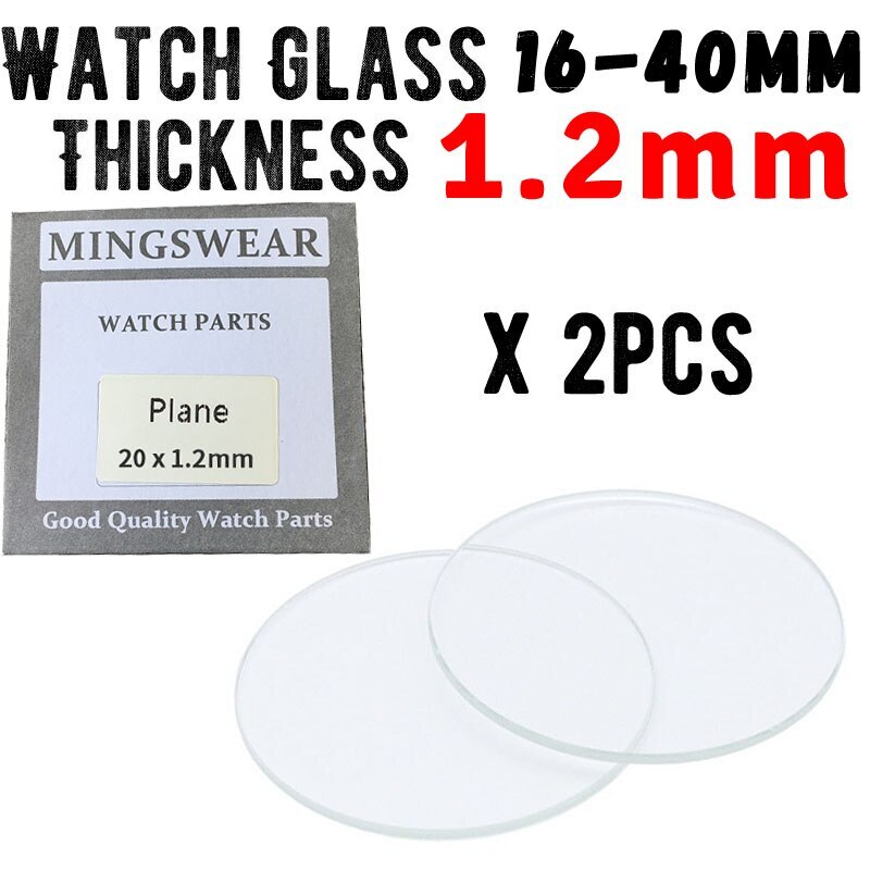 2PCS 1.2mm Flat Round Watch Glass Crystal 16-36mm 37.5mm 38 39 40mm Lens Mirror